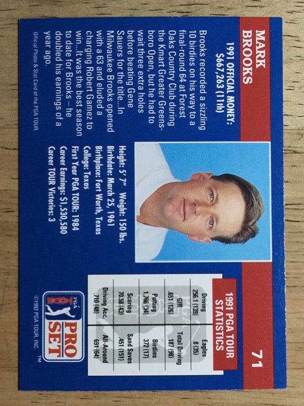 1992 Pro Set #71 Mark Brooks