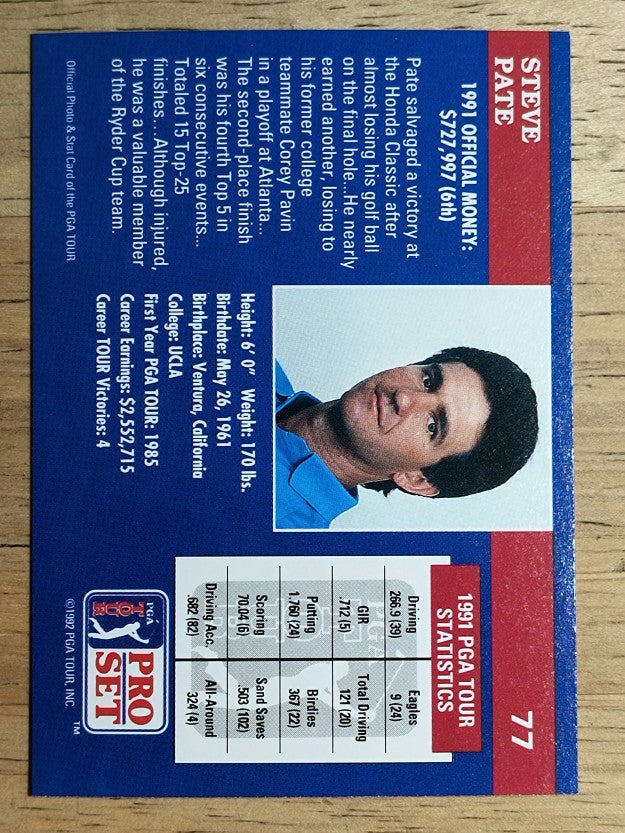 1992 Pro Set #77 Steve Pate