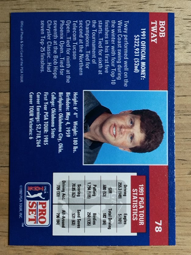 1992 Pro Set #78 Bob Tway