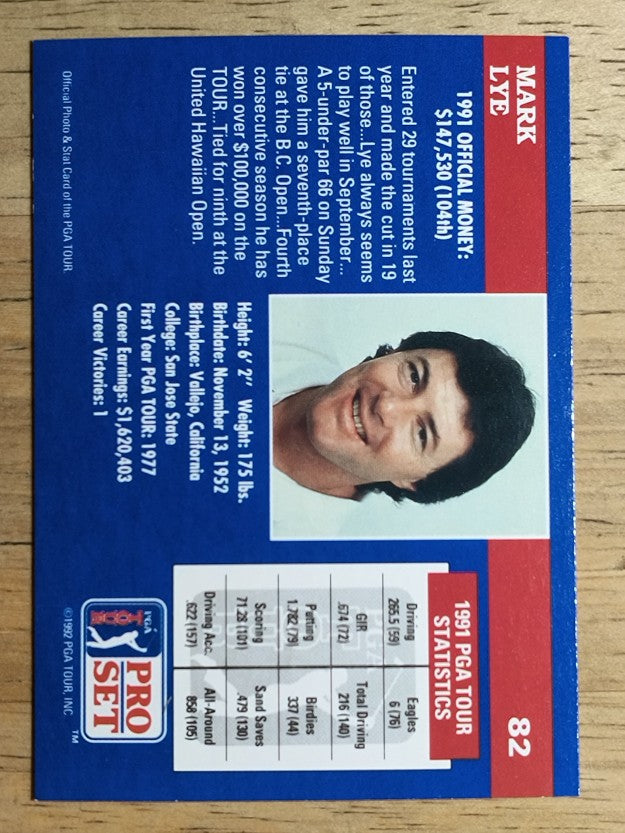 1992 Pro Set #82 Mark Lye