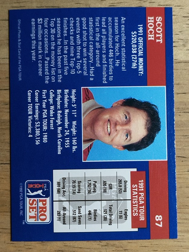 1992 Pro Set #87 Scott Hoch