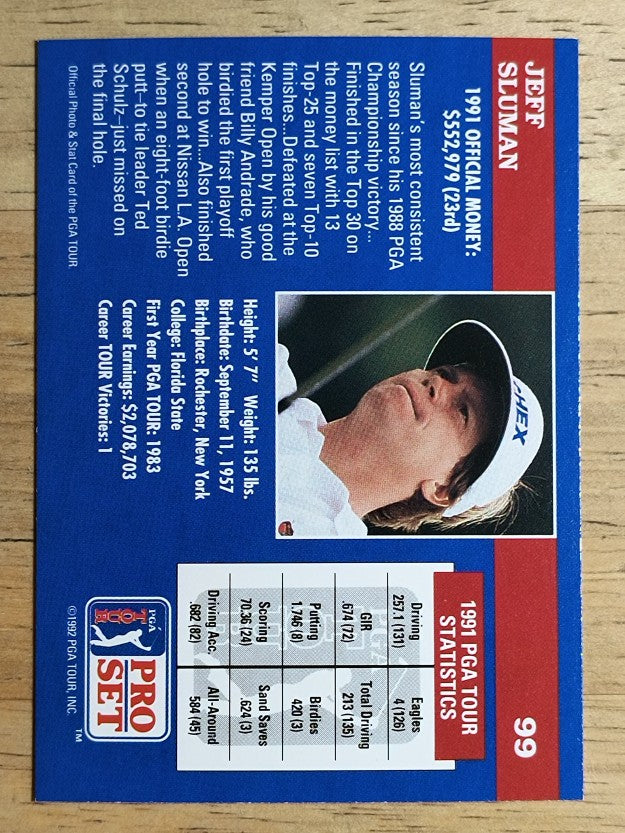 1992 Pro Set #99 Jeff Sluman