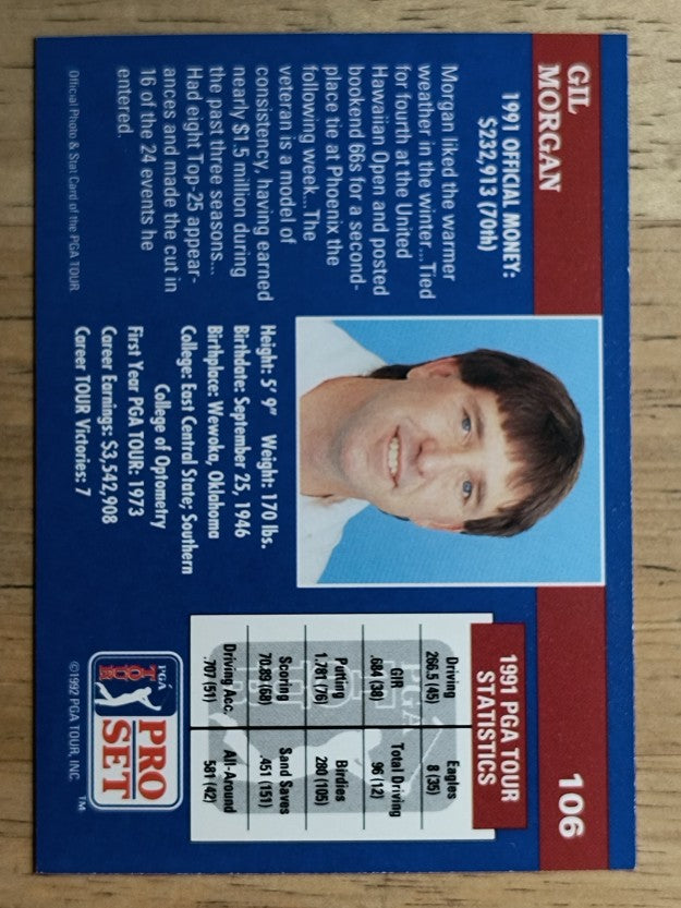 1992 Pro Set #106 Gil Morgan