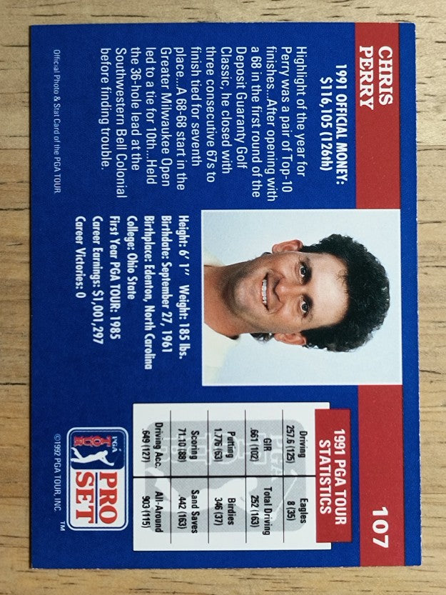 1992 Pro Set #107 Chris Perry