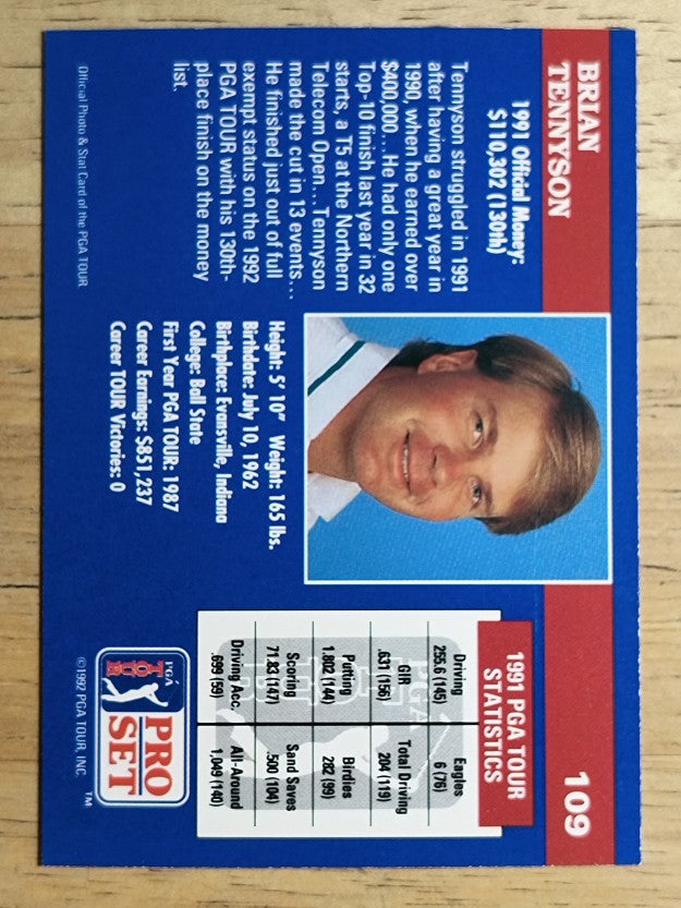 1992 Pro Set #109 Brian Tennyson