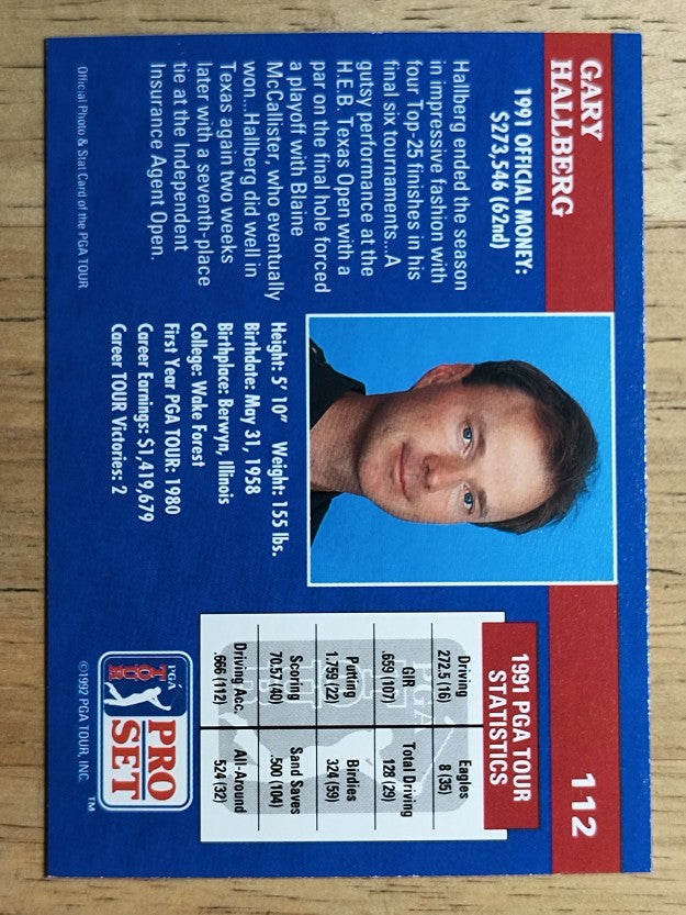 1992 Pro Set #112 Gary Hallberg