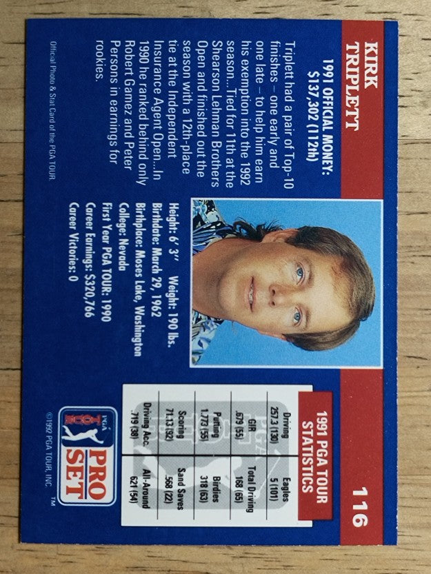 1992 Pro Set #116 Kirk Triplett