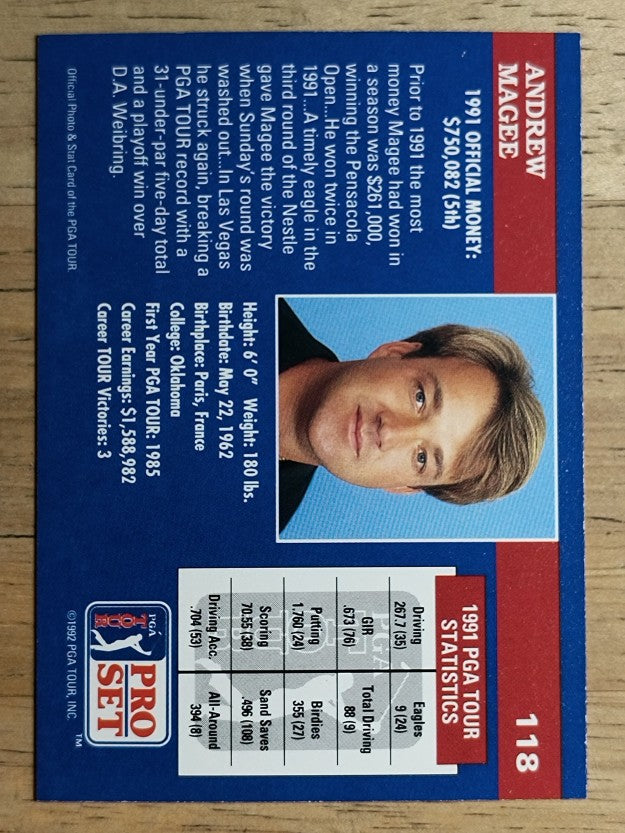 1992 Pro Set #118 Andrew Magee