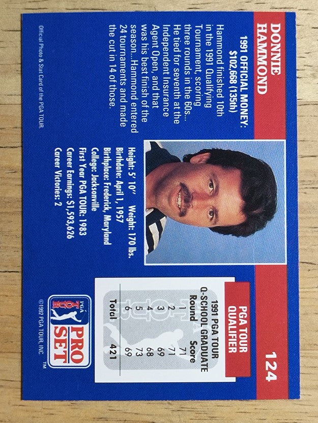 1992 Pro Set #124 Donnie Hammond