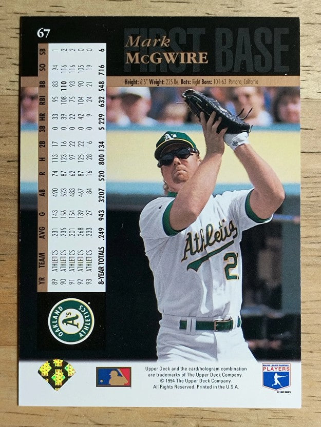 1994 Upper Deck Electric Diamond #67 Mark McGwire
