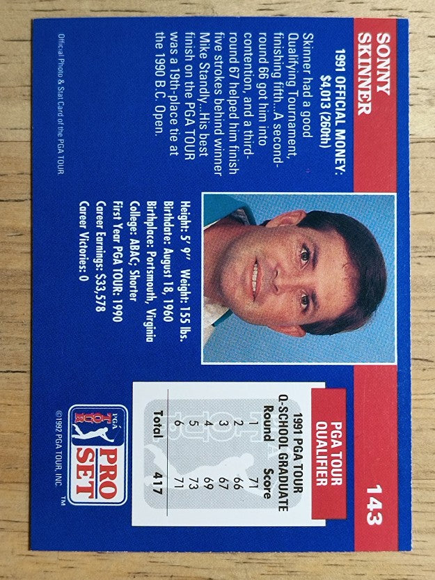 1992 Pro Set #143 Sonny Skinner RC