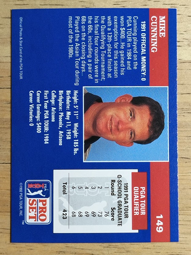 1992 Pro Set #149 Mike Cunning RC