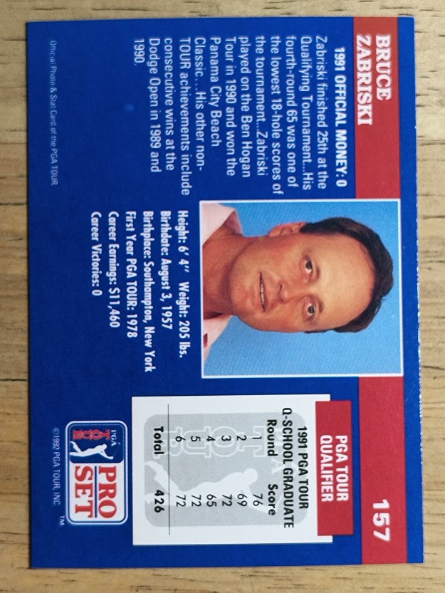 1992 Pro Set #157 Bruce Zabriski RC