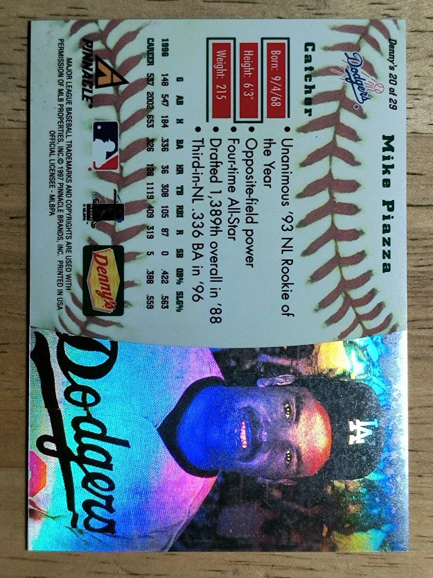 1997 Denny's Holograms #20 Mike Piazza