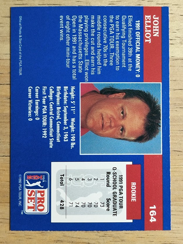 1992 Pro Set #164 John Elliot RC