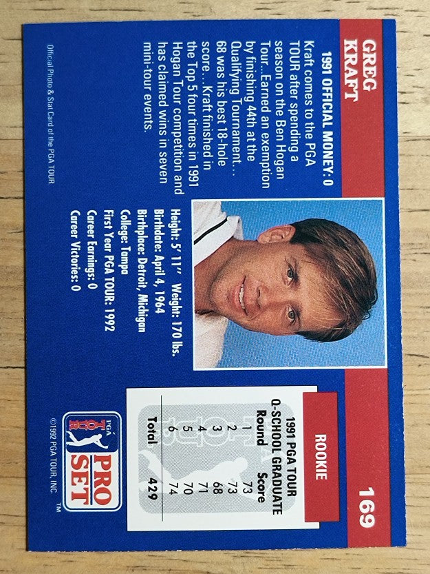 1992 Pro Set #169 Greg Kraft RC
