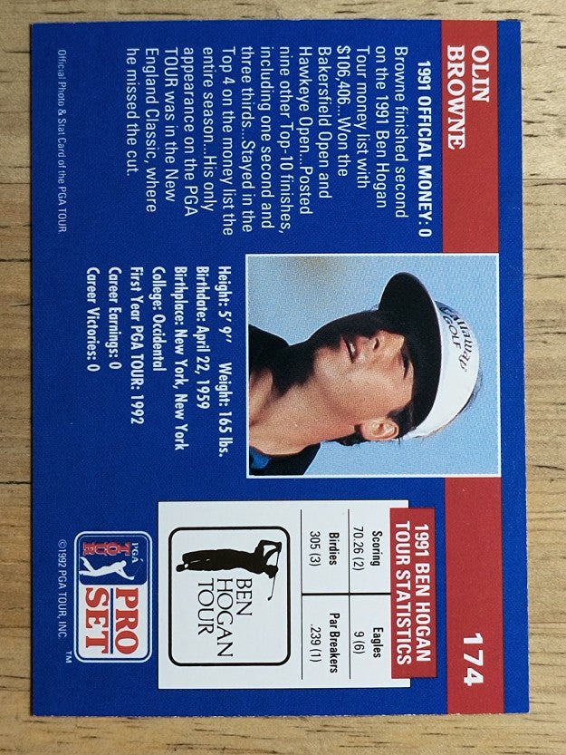1992 Pro Set #174 Olin Browne RC