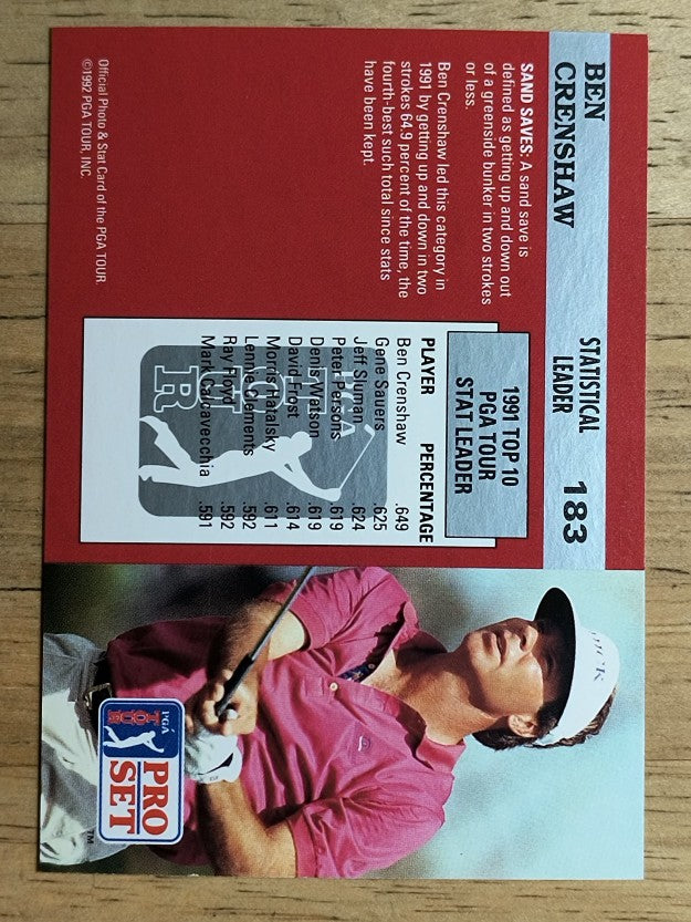 1992 Pro Set #183 Ben Crenshaw SL