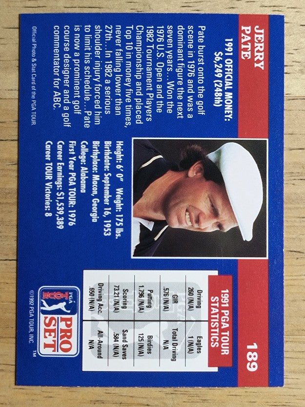 1992 Pro Set #189 Jerry Pate