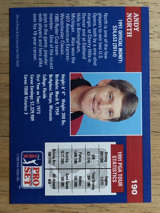 1992 Pro Set #190 Andy North