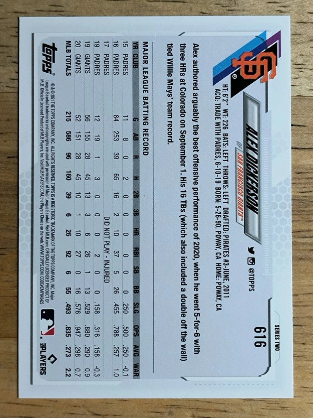 2021 Topps #616 Alex Dickerson
