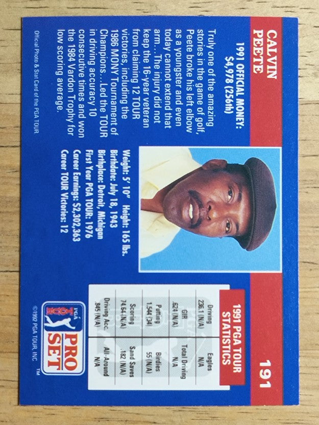 1992 Pro Set #191 Calvin Peete