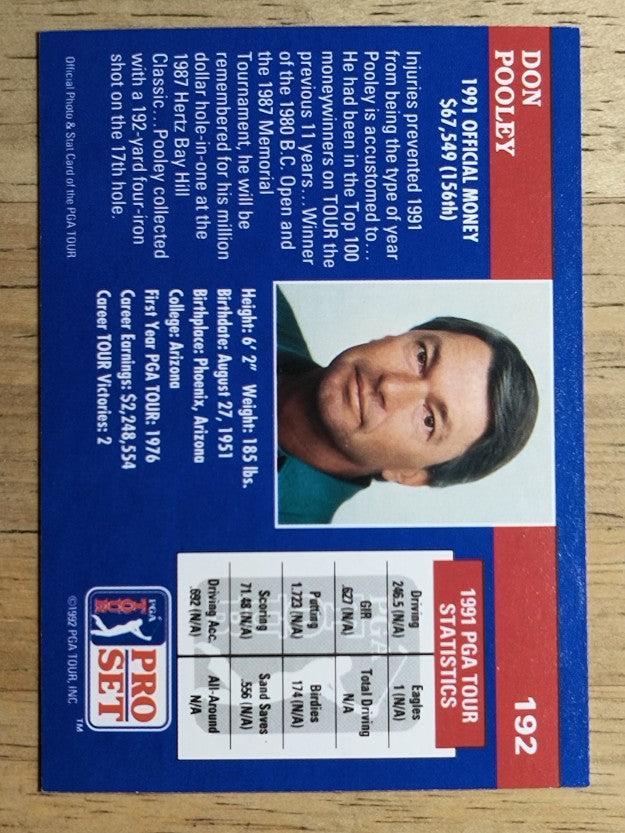 1992 Pro Set #192 Don Pooley