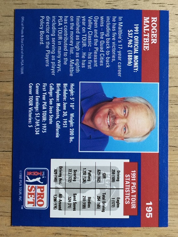 1992 Pro Set #195 Roger Maltbie