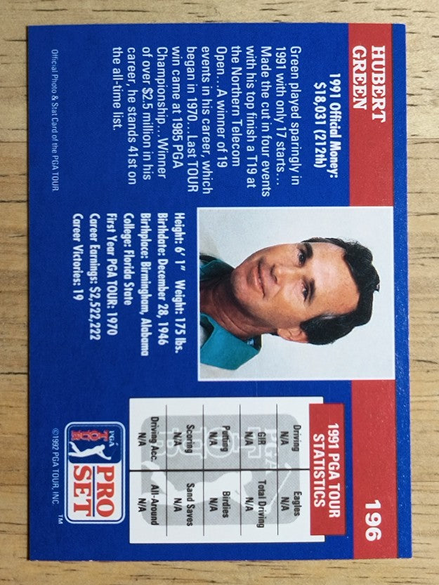 1992 Pro Set #196 Hubert Green