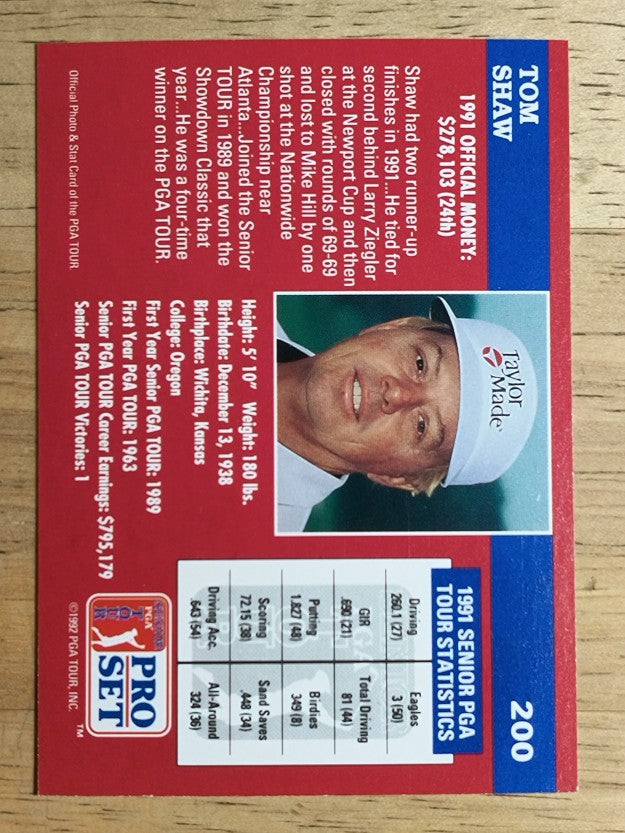 1992 Pro Set #200 Tom Shaw