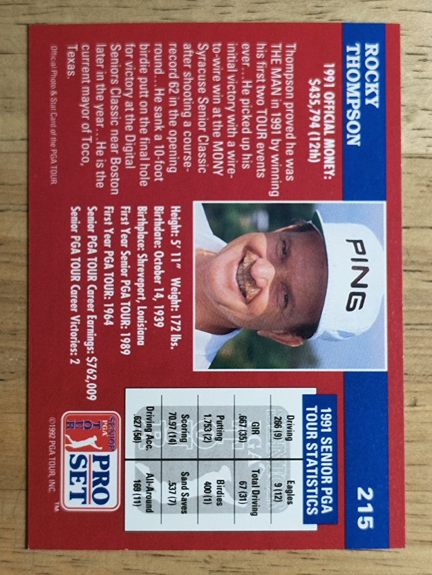 1992 Pro Set #215 Rocky Thompson
