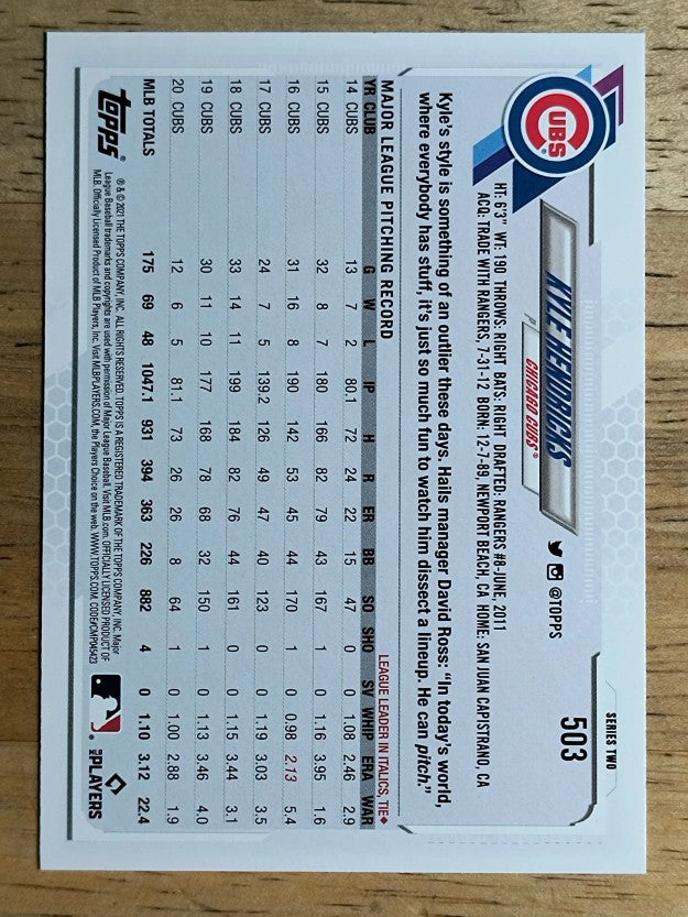 2021 Topps #503 Kyle Hendricks