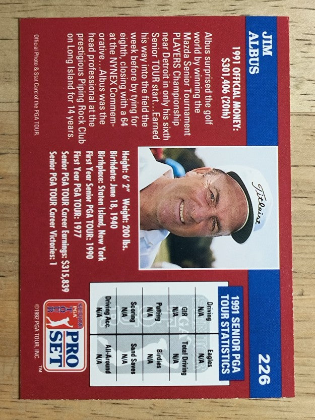 1992 Pro Set #226 Jim Albus RC