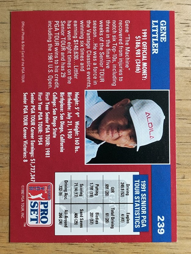 1992 Pro Set #239 Gene Littler