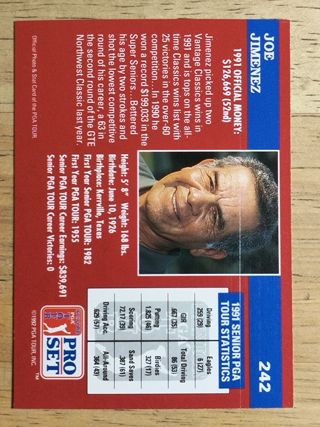 1992 Pro Set #242 Joe Jimenez