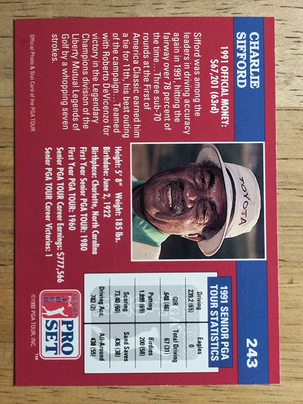 1992 Pro Set #243 Charlie Sifford