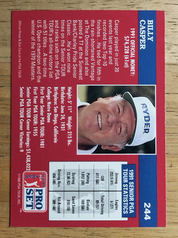 1992 Pro Set #244 Billy Casper