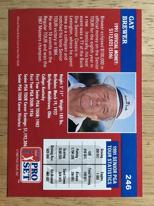1992 Pro Set #246 Gay Brewer