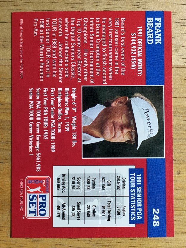 1992 Pro Set #248 Frank Beard