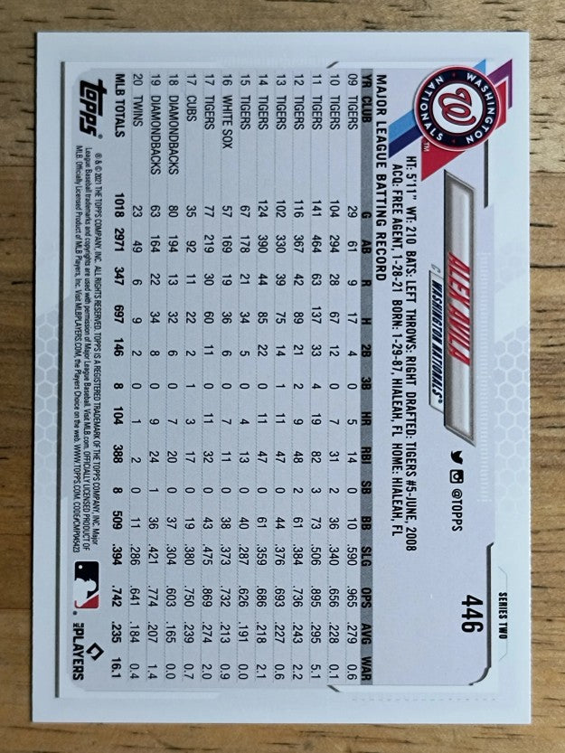 2021 Topps #446 Alex Avila