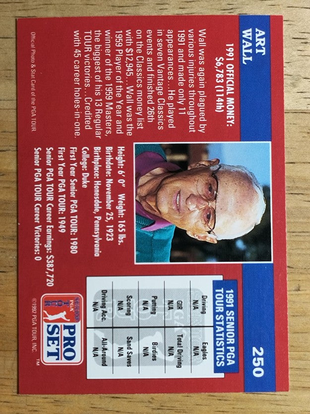 1992 Pro Set #250 Art Wall