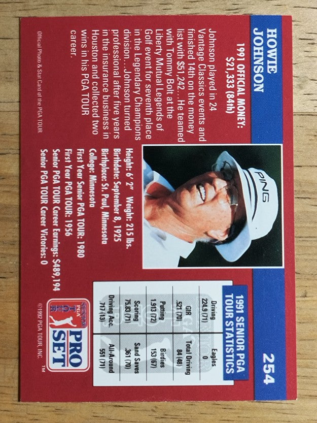 1992 Pro Set #254 Howie Johnson