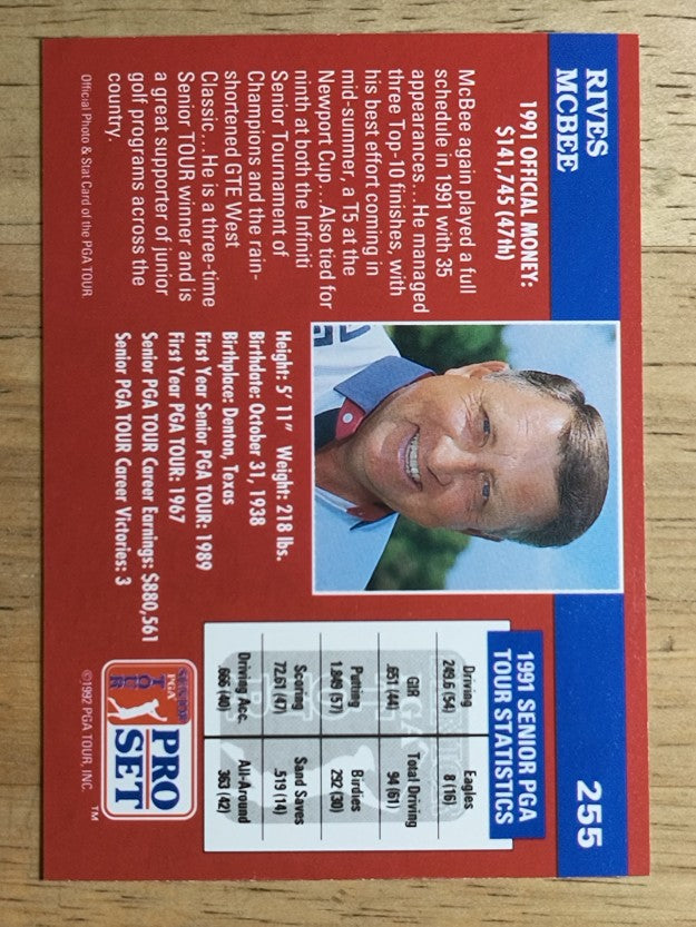 1992 Pro Set #255 Rives McBee