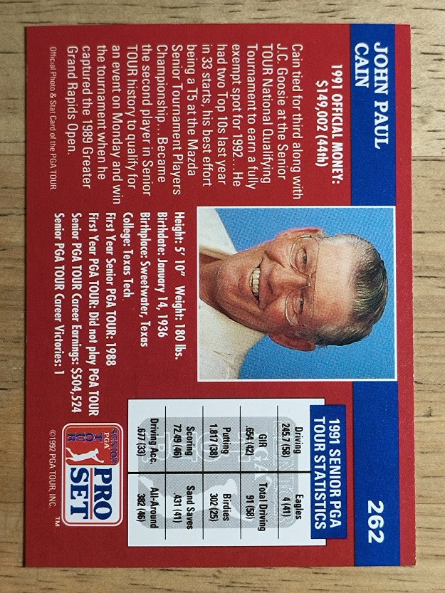 1992 Pro Set #262 John Paul Cain