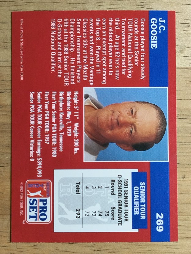 1992 Pro Set #269 J.C. Goosie RC