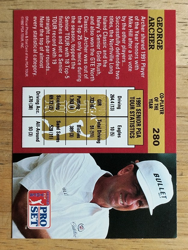 1992 Pro Set #280 George Archer POY