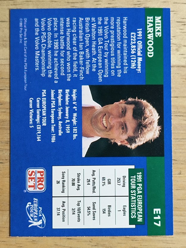 1992 Pro Set #E17 Mike Harwood RC