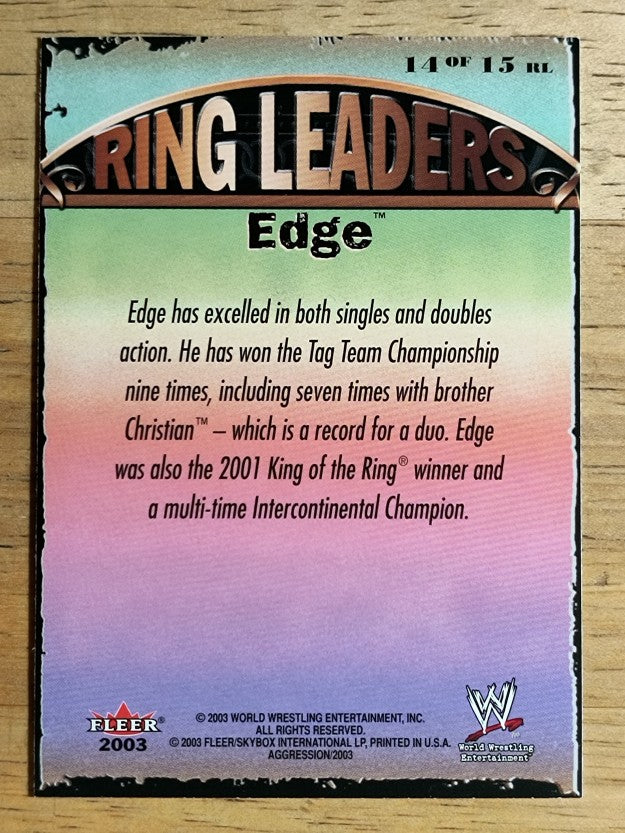 2003 Fleer WWE Aggression Ring Leaders #14 Edge