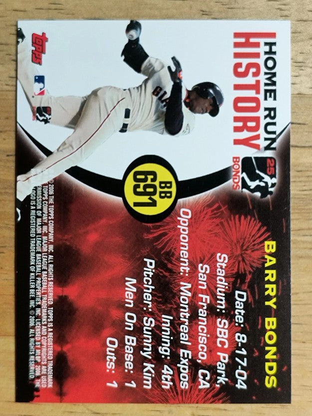 2005 Topps Barry Bonds Home Run History #691 Barry Bonds HR691