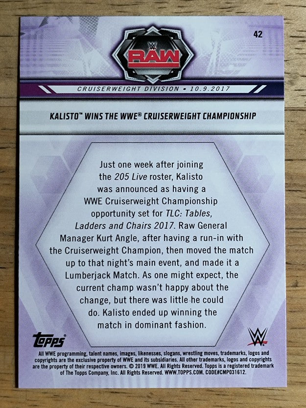 2019 Topps WWE Road to WrestleMania #42 Kalisto